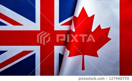 British and Canadian flags. 127498759