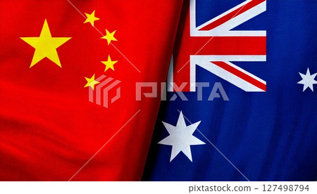 China and Australia flags. 127498794