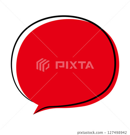 Simple speech bubble illustration on white background 127498942