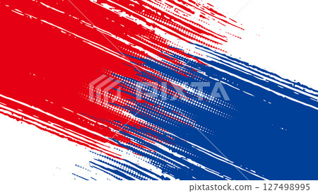 Brush stroke background blurred halftone two-tone red and blue 127498995