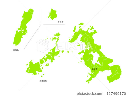 Nagasaki prefecture administrative division map 127499170