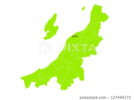 Map of Niigata prefecture with administrative divisions Map of Niigata prefecture with administrative divisions 127499173