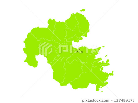 Administrative division map of Oita prefecture 127499175