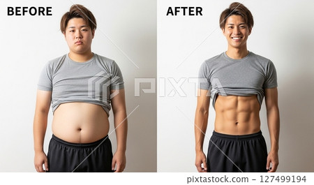 "Serious diet for men in their 20s | From fat to six packs" 127499194