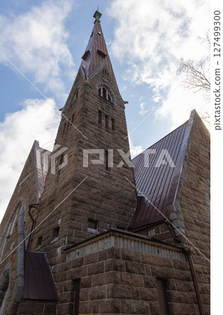 Vertical photo featuring exterior of a church in Primorsk 127499300