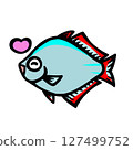 Illustration of a cute happy neon dwarf rainbow 127499752
