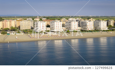 Summer vacation concept of Lido Adriano beach 127499828