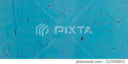 Metal painted with blue paint. Scratched paint, rusting metal. Metal painted with blue paint. Scratched paint, rusting metal. 127500051