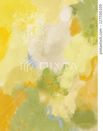 Green and yellow abstract impressionist wall art in watercolor and acrylic mix. Modern oil painting on canvas for posters, home decor, invitations, web design, and printable art. Green and yellow abstract impressionist wall art in watercolor and acrylic mix. Modern oil painting on canvas for posters, home decor, invitations, web design, and printable art. 127500109