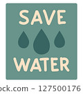 Save Water Poster Minimalist Eco Illustration 127500176