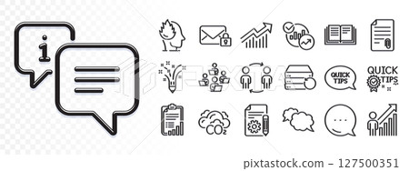 Messenger, Recovery server and Checklist line icons for web app. Glare of light effect. Message icon. Pack of Stress, Attachment, Documentation pictogram icons. Vector Messenger, Recovery server and Checklist line icons for web app. Glare of light effect. Message icon. Pack of Stress, Attachment, Documentation pictogram icons. Vector 127500351
