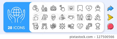 Veins, Select user and Yoga line icons. Interest rate, AI generate, Inflation icons. Pack of Baggage, Mental health, Organic tested icon. Smile face, Repairman, Manual doc pictogram. Vector 127500566