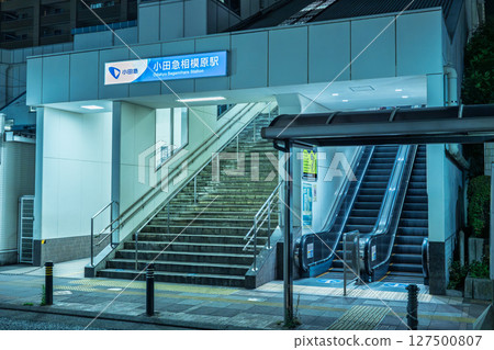 Odakyu Sagamihara Station (South Exit) at night Odakyu Sagamihara Station (South Exit) at night 127500807