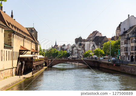 Photo of Strasbourg France with Cathedral and Traditional German Fachwerkhaus Architecture Notre Dame Cathedral Photo of Strasbourg France with Cathedral and Traditional German Fachwerkhaus Architecture Notre Dame Cathedral 127500889