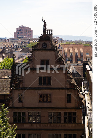 Photo of Strasbourg France with Cathedral and Traditional German Fachwerkhaus Architecture 127500890