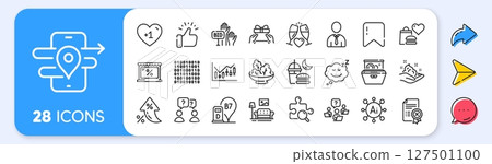 Bid offer, Furniture and Diesel station line icons. Interest rate, AI generate, Inflation icons. Pack of Dishwasher, Sleep, Search puzzle icon. Gps, Teamwork question, Binary code pictogram. Vector Bid offer, Furniture and Diesel station line icons. Interest rate, AI generate, Inflation icons. Pack of Dishwasher, Sleep, Search puzzle icon. Gps, Teamwork question, Binary code pictogram. Vector 127501100
