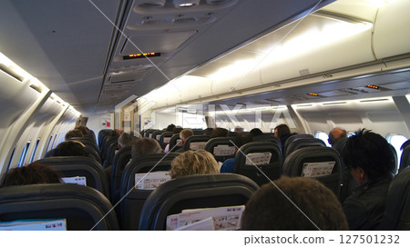 Zurich, Switzerland, April 15, 2015: Cabin View of BAe 146 with Passengers 127501232