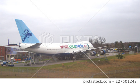 Stockholm, Sweden, December 10, 2015: Converted Boeing 747 Hostel at Stockholm Airport 127501242