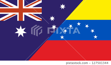 Flag of Australia and Venezuela. Two Flags Together Australian and Venezuelan 127501344