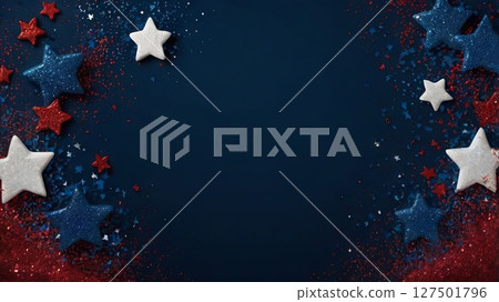 Usa Glitter With Sparkle Fireworks For American Party - Abstract Defocused Glittering - Independence Day Background Usa Glitter With Sparkle Fireworks For American Party - Abstract Defocused Glittering - Independence Day Background 127501796