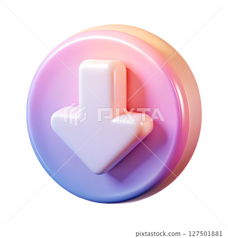 3d rendered download arrow icon in circle with gradient colors, modern file transfer symbol, ui button 3d rendered download arrow icon in circle with gradient colors, modern file transfer symbol, ui button 127501881