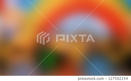 Vibrant Abstract Rainbow Swirl Backdrop with Golden Glow, Energetic Colorful Blur, Artistic Design for Creative Projects and Digital Art Backgrounds 127502254