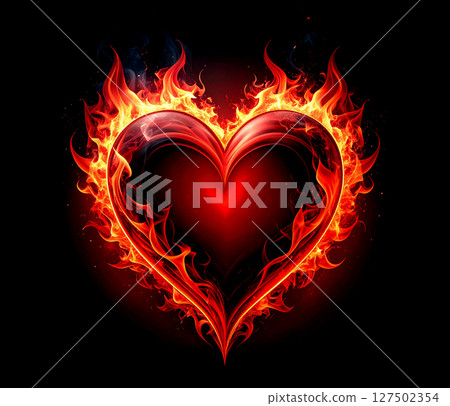 心型紅色火焰 127502354