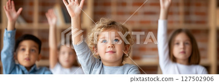 Children Participating in School Classroom Activity 127502906