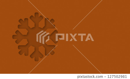 Brown textured canvas background with cutout christmas snowflake shape 127502981