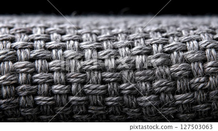 Coarse Gray Woven Fabric Macro Texture Coarse Gray Woven Fabric Macro Texture 127503063