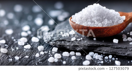 Wooden Spoon with Coarse Sea Salt 127503079