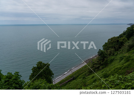 View of the Black Sea from the top, botanic garden of Batumi View of the Black Sea from the top, botanic garden of Batumi 127503181