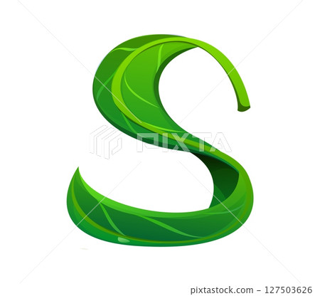 Tree green leaf font letter S. Nature plant font element, clean ecology cartoon isolated vector English alphabet type symbol. Tree foliage kids ABC typeset letter or latin typeface sign Tree green leaf font letter S. Nature plant font element, clean ecology cartoon isolated vector English alphabet type symbol. Tree foliage kids ABC typeset letter or latin typeface sign 127503626