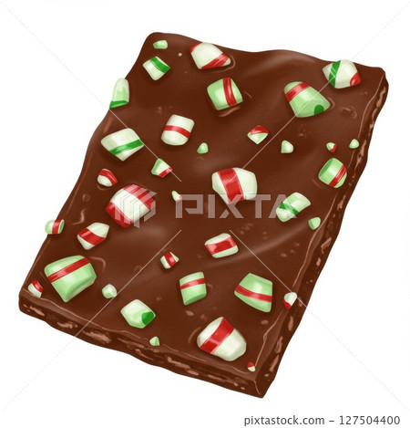 Brown Chocolate Peppermint Bark Candy Dessert 127504400