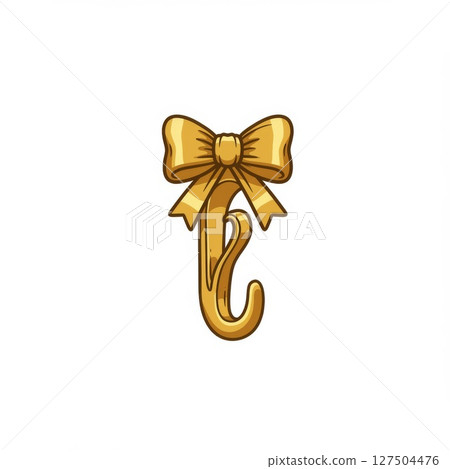 Golden Bow and Hook Decoration Pixel Art Golden Bow and Hook Decoration Pixel Art 127504476