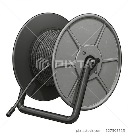 Grey Metal Cable Reel on Stand 127505315