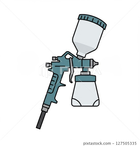 Blue And Grey Paint Spray Gun Illustration 127505335