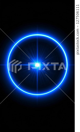 Bright Blue Glowing Circle Abstract Light Effect 127506111