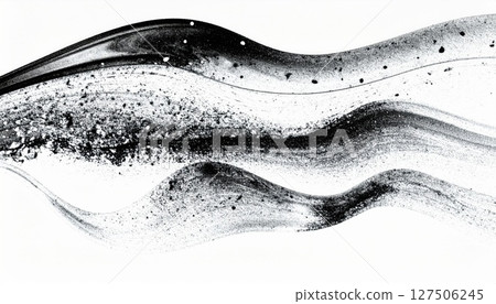 Abstract Black and White Ink Brushstrokes 127506245