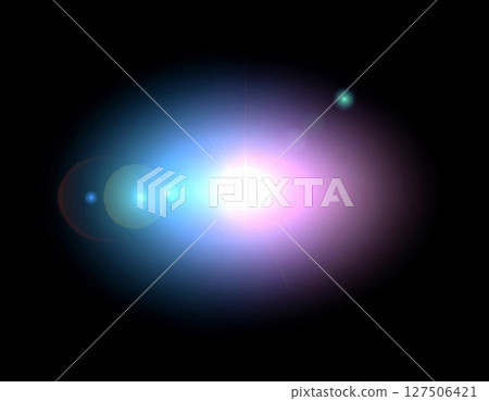 Bright Blue Purple Lens Flare on Dark Background 127506421