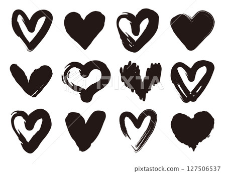 Hand drawn hearts. Doodle, grunge hearts. Valentine's day and love symbols. Vector. Hand drawn hearts. Doodle, grunge hearts. Valentine's day and love symbols. Vector. 127506537
