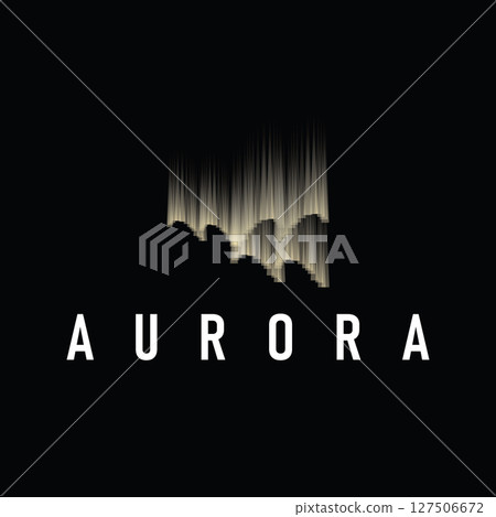 aurora logo concept sky design with beautiful and cool aurora natural scenery illustration of natural scenery symbol 127506672