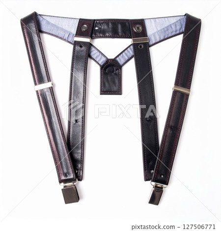 Black and Brown Leather Suspenders with Metal Clips Black and Brown Leather Suspenders with Metal Clips 127506771