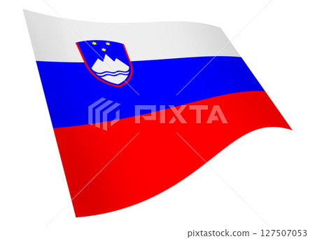 Slovenia waving flag graphic with clipping path Slovenia waving flag graphic with clipping path 127507053