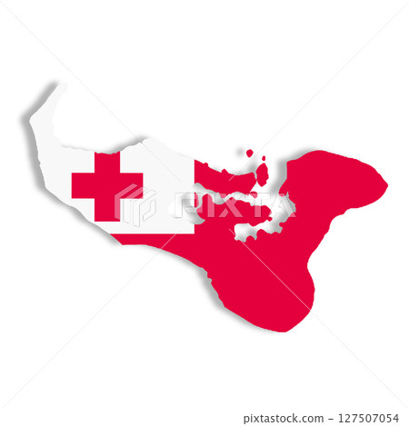 Tonga Tongatapu flag map on white 127507054