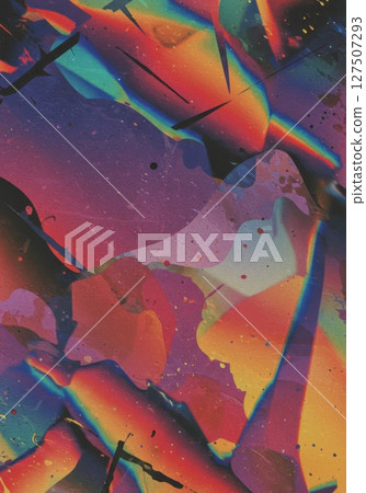 Vibrant Abstract Art with Iridescent Rainbow Colors 127507293