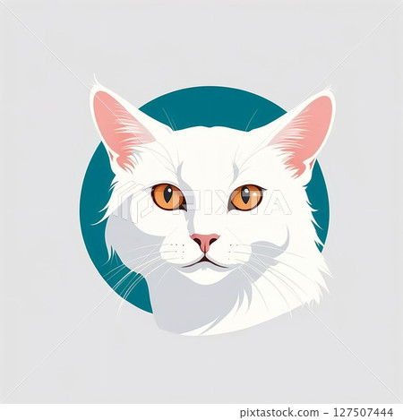 土耳其梵貓臉圖示插圖 127507444