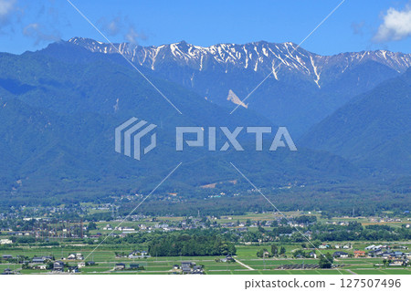 Azumino在初夏和北阿爾卑斯山 127507496