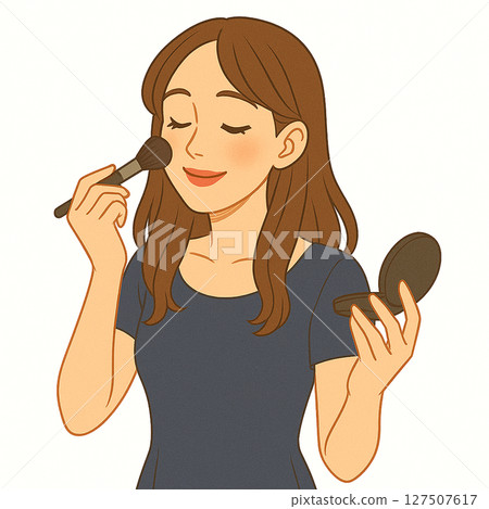 一個正在化妝的女人 127507617