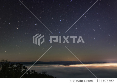 Autumn starry sky with clouds and the Big Dipper Autumn starry sky with clouds and the Big Dipper 127507762